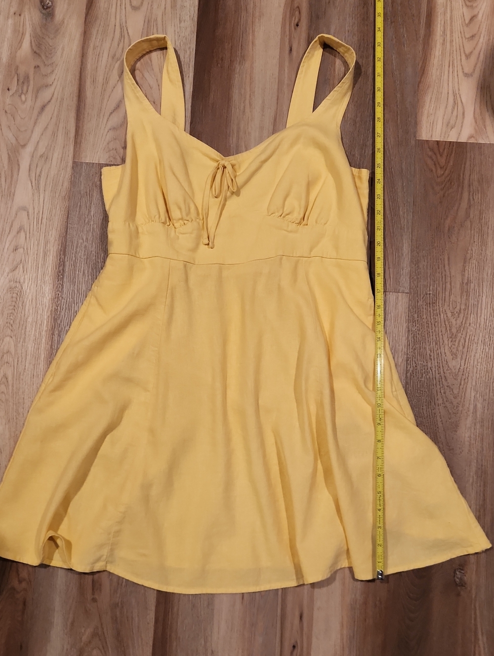 Sunny Yellow Linen Sleeveless Mini Dress